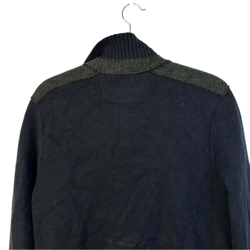 Banana Republic Merino Wool Cardigan Navy Gray Preppy Officecore Medium
